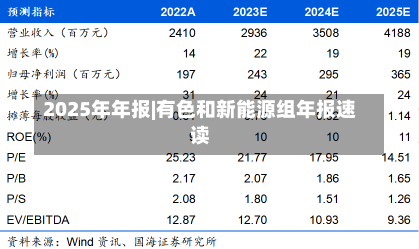 2025年年报|有色和新能源组年报速读-第2张图片