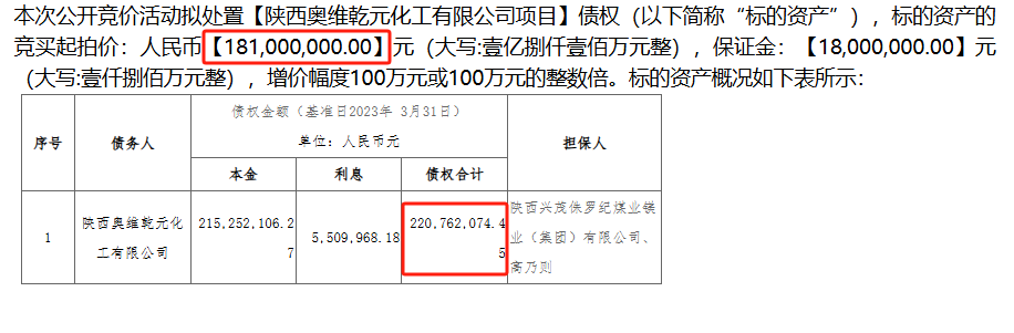 4.46亿元起拍！这个省“前首富”之子所持一煤矿股权将被拍卖